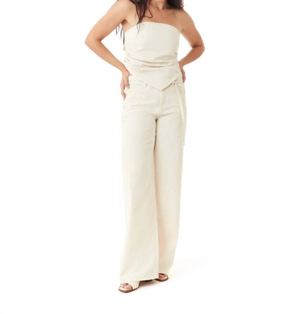 NEW HABITUAL brynn striped wide leg jeans in cream